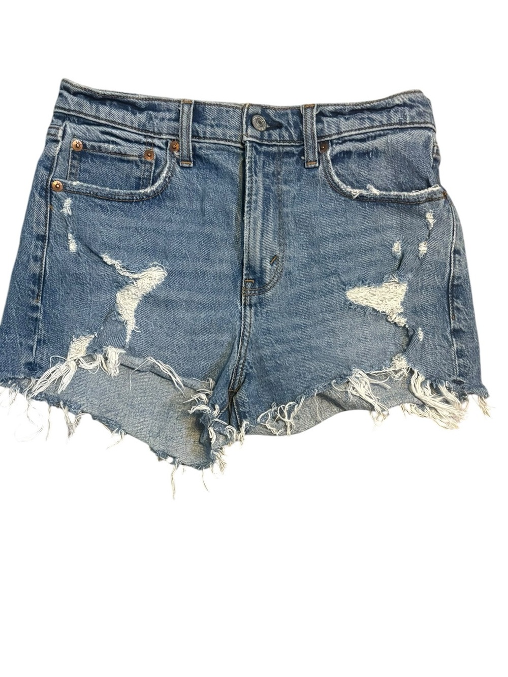 Abercrombie Curve Love High Rise Mom Jean Shorts Distressed Size 27 - Picture 5 of 8
